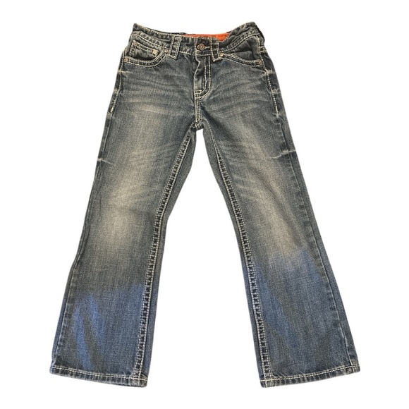 Rock & Roll Cowboy Denim Other - Cowboy Denim Western Rodeo Blue Bootcut Jeans with Distressed Details Boys 7R